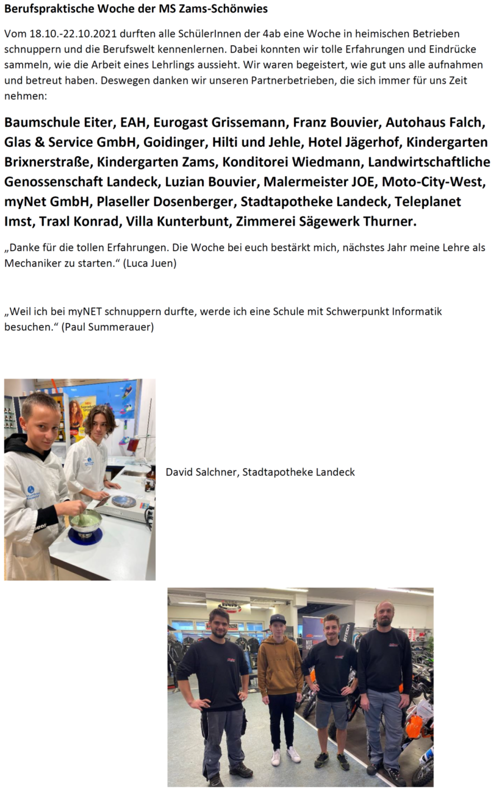 Berufspraktische Woche